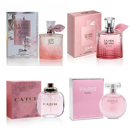 Miniatura 23 de A CENTER Juego de 4 perfumes para mujer – Set de regalo de fragancia floral con vainilla, almizcle y cítricos Eau De Pafume 3.5 onzas líquidas