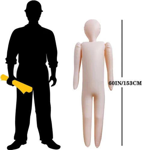Miniatura 3 de 2 maniquíes inflables de cuerpo de tamaño real de 60 pulgadas, muñecas inflables de cuerpo de tamaño completo, decoraciones DIY de Halloween, 2 pzas