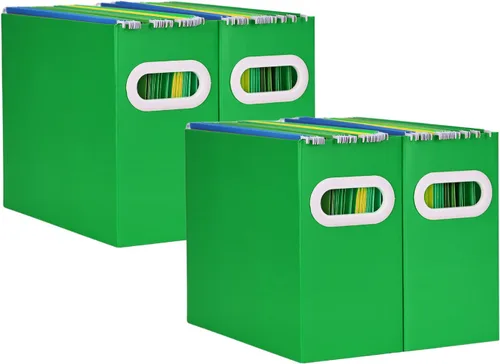 Miniatura 11 de Organizador de archivos colgante, organizador de carpetas de archivos de cartón para tamaño carta, caja de almacenamiento de documentos