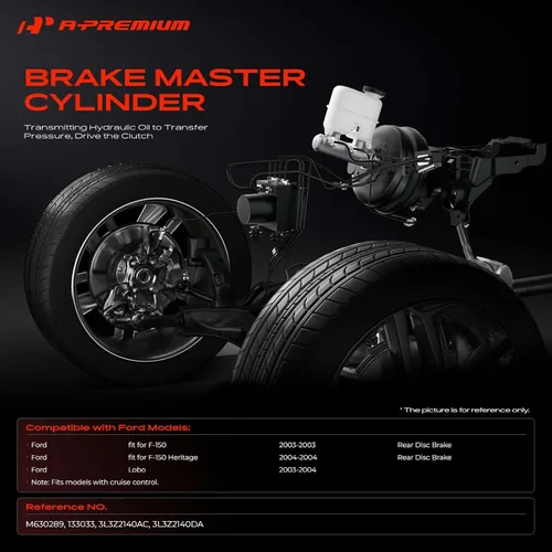 Miniatura 2 de A-Premium Cilindro maestro de freno con depósito y tapa compatible con vehículos Ford - Para F-150 2003, F-150 Heritage 2004, Lobo 2003-2004