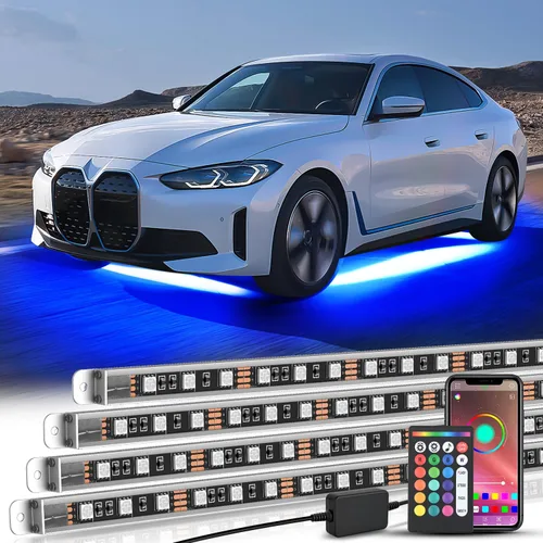 Miniatura 17 de Nilight 4 Piezas Tiras de Luces de Acento de Neón Underglow de Aluminio 396 LEDs Color de Ensueño Asistencia de Puerta Función Activa de Sonido