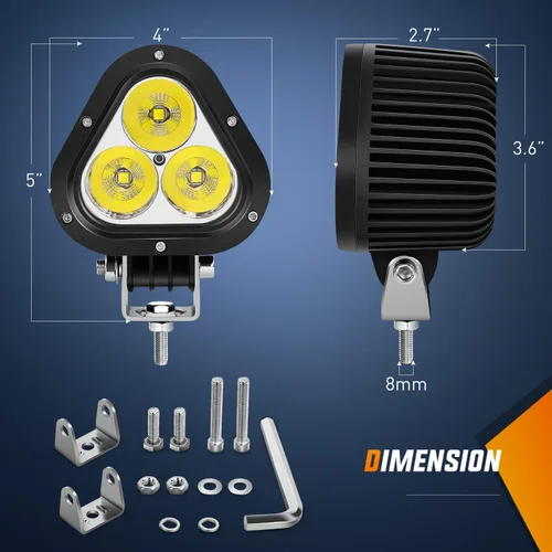 Miniatura 2 de Nilight Disparador lateral LED amarillo 2 unidades 6.5 pulgadas 60W haz de inundación para conducción fuera de carretera niebla barra de luz