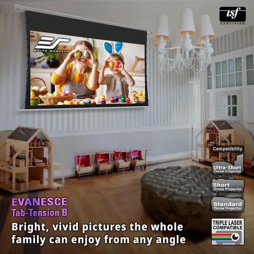 Miniatura 2 de Elite Screens Evanesce Tab-Tension B, pantalla de proyección de 110 pulgadas 16:9, 4K / 8K HD, pantalla de proyección eléctrica con tensión de Blanco