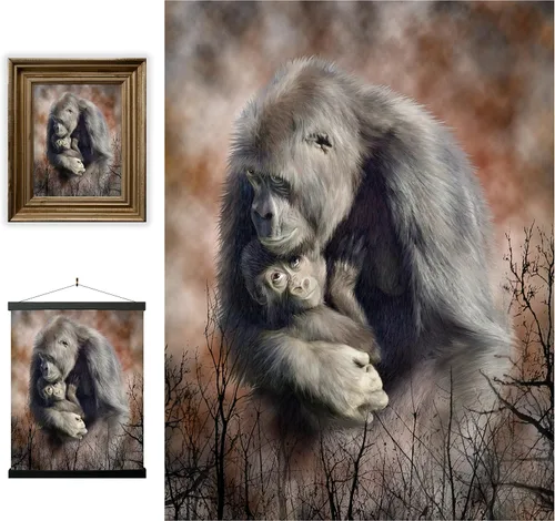 Miniatura 20 de Impresiones de arte de pared lenticular 3D LiveLife - El amor de un padre de Deluxebase. Póster 3D de león sin marco. Decoración de pared perfecta.