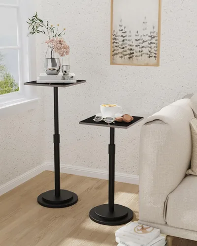 Miniatura 2 de Mesa auxiliar versátil con base de metal, altura ajustable, soporte vintage cuadrado de metal para plantas de interior, para sofá, mesita de noche