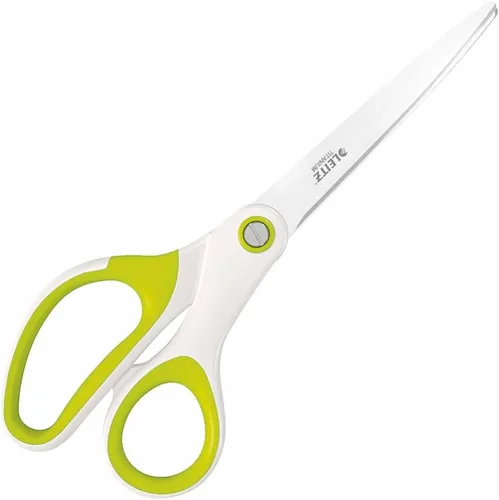 Miniatura 15 de Leitz Tijeras de titanio, para diestros o zurdos, 2.6 x 0.6 x 5.9 in, papelería de oficina, mango ergonómico, rango WOW, color blanco perla