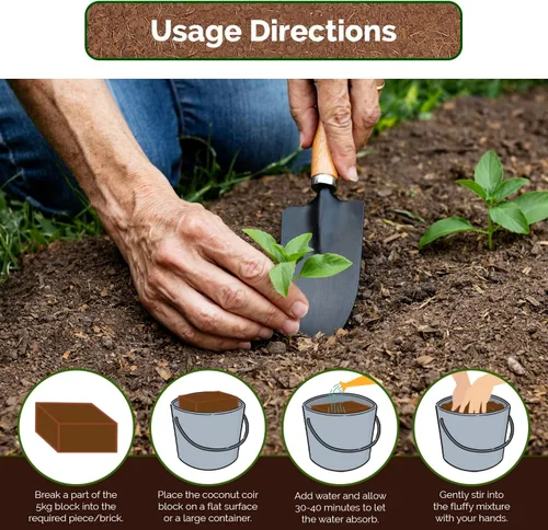 Miniatura 3 de UBICON Bloque de fibra de coco – Suelo de jardín orgánico para jardines e invernaderos de interior y exterior; cada bloque de 11 libras obtiene