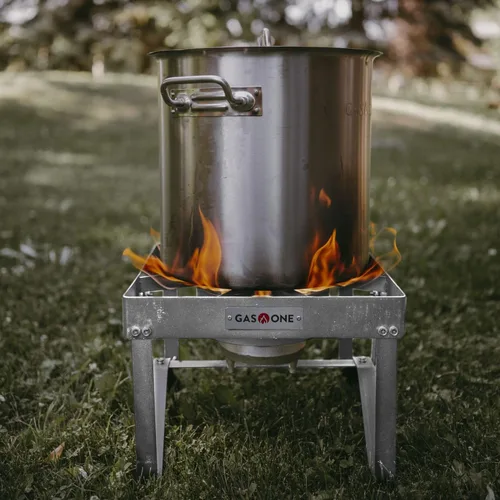 Miniatura 7 de GasOne - Quemador de propano de acero inoxidable para exteriores, estufa de campamento de alta presión con regulador ajustable y manguera trenzada