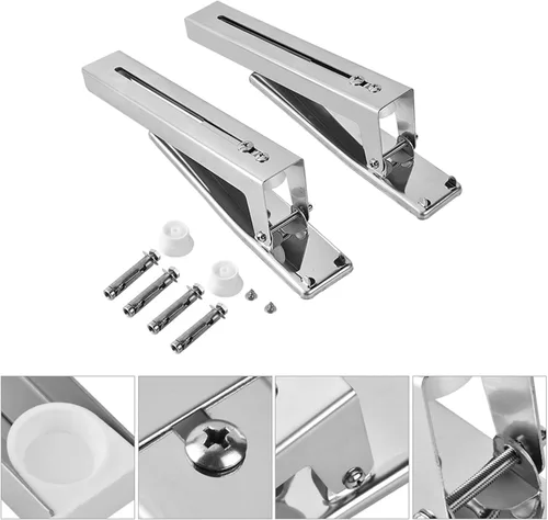 Miniatura 9 de Soporte de pared para estante, soporte universal de acero inoxidable para microondas, estante plegable ajustable y resistente, para accesorios