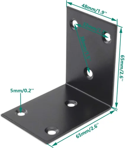 Miniatura 2 de Soporte de esquina de acero inoxidable resistente, soporte de estante en forma de L, soporte de esquina de 90 grados, articulación grande, ángulo