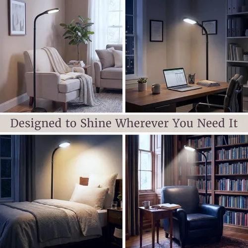 Miniatura 6 de Lavish Home - Lámpara de pie con luz solar y cuello de cisne ajustable