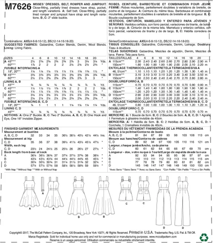 Miniatura 6 de McCall's Patrones de vestidos, cinturón, mameluco y mono con bolsillos
