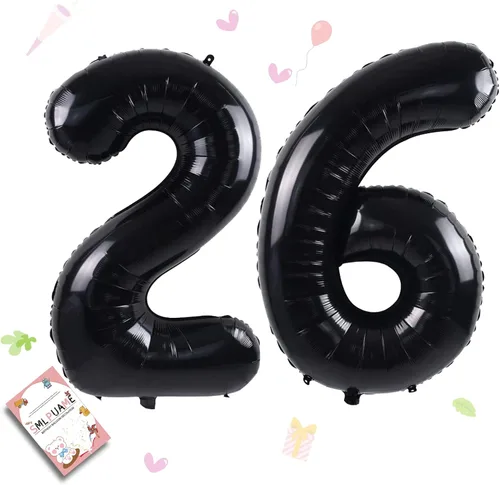 Miniatura 20 de Globos grandes de 40 pulgadas de números del 0 al 9, globos numéricos para decoración de fiesta de cumpleaños, globos de helio de aluminio