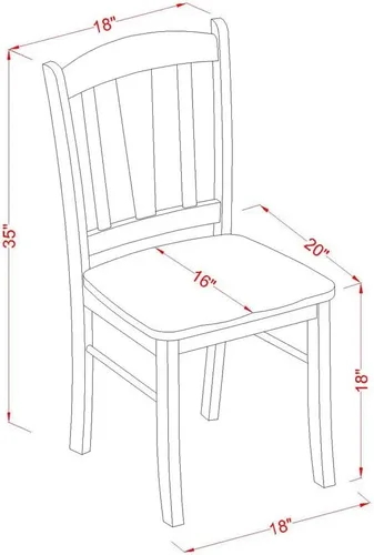 Miniatura 11 de East West Furniture ANDL3-MAH-W Juego de mesa y sillas de cocina de 3 piezas contiene una mesa de comedor redonda con pedestal y 2 sillas
