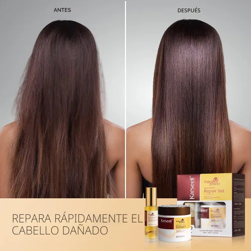 Miniatura 7 de Máscara de Tratamiento Capilar de Colágeno Karseell, Juego de Aceite de Argán para Acondicionador de Reparación Profunda de Cabello Dañado, Seco