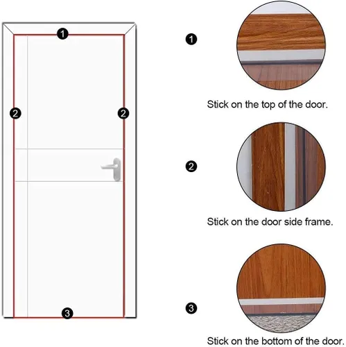 Miniatura 6 de Cinta autoadhesiva de goma para puerta y ventana, tira de sellado de espuma, anticolisión, a prueba de sonido, a prueba de polvo, resistente al