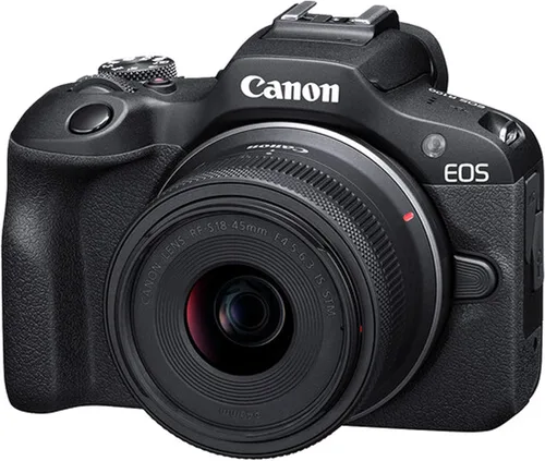 Miniatura 2 de Canon Cámara sin espejo EOS R100 con lente de 0.709-1.772 in + lente súper teleobjetivo de 16.535-31.496 in + mochila 100S + tarjetas de memoria