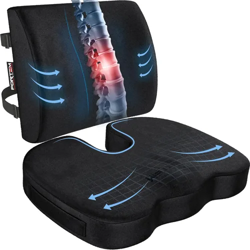 Miniatura 11 de FORTEM Cojín para Silla de Oficina, Cojín para Silla de Oficina, Almohada de Apoyo Lumbar para Silla de Oficina, Espuma Viscoelástica para Aliviar