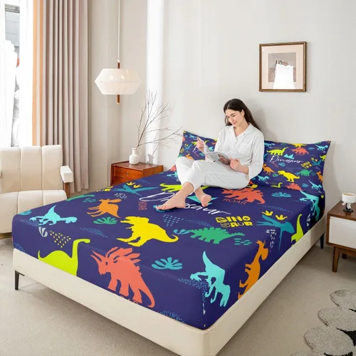 Miniatura 16 de Sábana bajera ajustable de caballo, sábanas de flores de animales de granja, tamaño individual para niños, adolescentes, adultos, dormitorio, juego