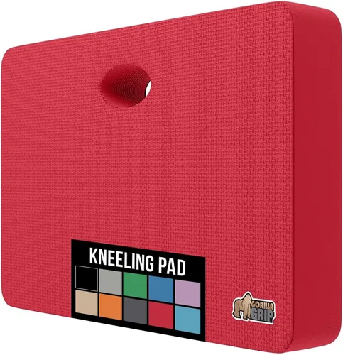 Miniatura 23 de GORILLA GRIP Almohadilla de rodillas de espuma suave extra gruesa con patente pendiente, 2 PK, almohadillas de rodillas grandes y de apoyo para Rojo