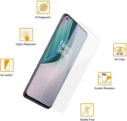 Miniatura 3 de Protector de pantalla para OnePlus Nord N10 5G de 6.49 pulgadas, [paquete de 2] dureza 9H 2.5D antiarañazos, vidrio templado para OnePlus Nord Nord