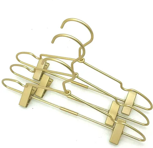 Miniatura 9 de Clips de ropa de bebé de metal dorado de 12.5 pulgadas para niños, colgador de ropa para niños, exhibición y almacenamiento, paquete de 10