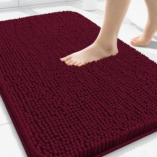 Miniatura 37 de Arotive Alfombras de baño de felpilla extrasuaves y absorbentes, de 24 x 16 pulgadas, lavables a máquina, parte trasera de goma antideslizante