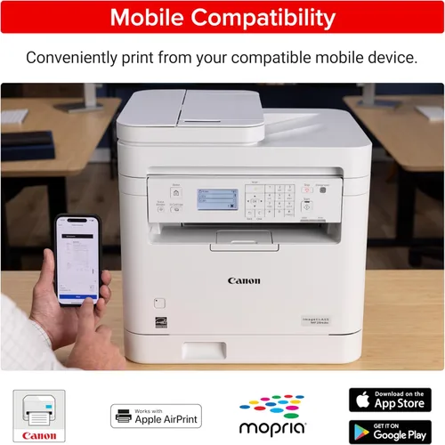 Miniatura 5 de Canon imageCLASS MF284dw Impresora láser inalámbrica en blanco y negro, todo en uno para uso doméstico, impresión/copia/escaneo, impresión a 2