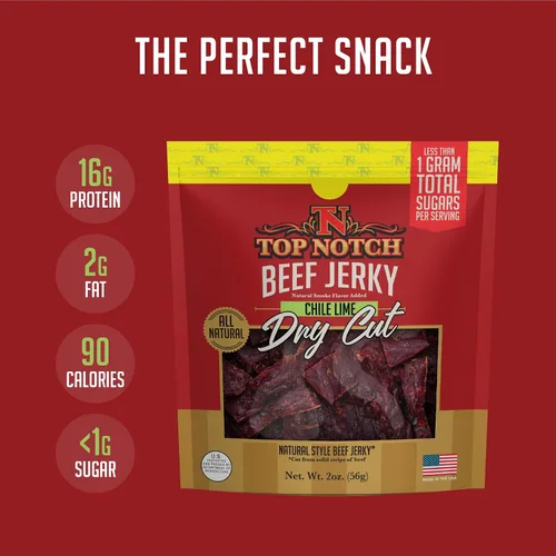 Miniatura 4 de Cecina seca de primera calidad – Bolsa de 2.2 onzas de carne seca clásica de estilo seco – Snacks altos en proteínas para niños y adultos hechos