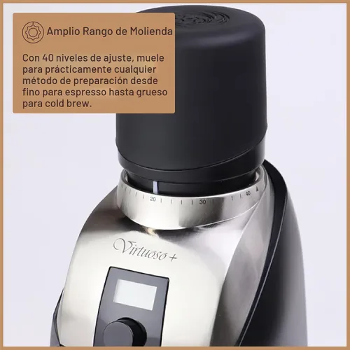 Miniatura 7 de Baratza Virtuoso+ Molinillo de café ZCG587BLK, Negro