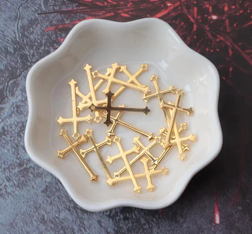 Miniatura 4 de Ruwado 50 dijes de cruz para fabricación de joyas, aleación de metal de 0.81 x 0.55 pulgadas, colgantes de cuentas pequeñas de Cristo Jesús