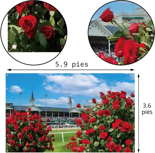 Miniatura 3 de Nepnuser Telón de fondo para cabina de fotos de Kentucky, Día del Derby, Churchill Downs, decoración de fiesta de carreras de caballos