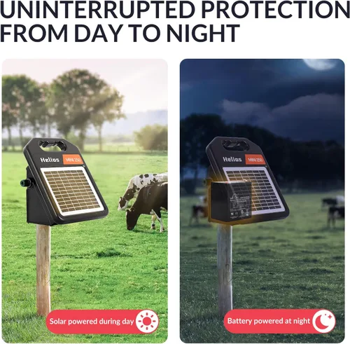 Miniatura 3 de Andmon MINI250 Cargador solar para cerca eléctrica con modo día o noche, 0.18 Joule Cargador solar para cerca portátil