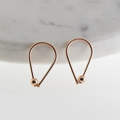 Miniatura 22 de Aretes pequeños de plata de ley 21 GA de 0.472 in con gancho de arco de herradura