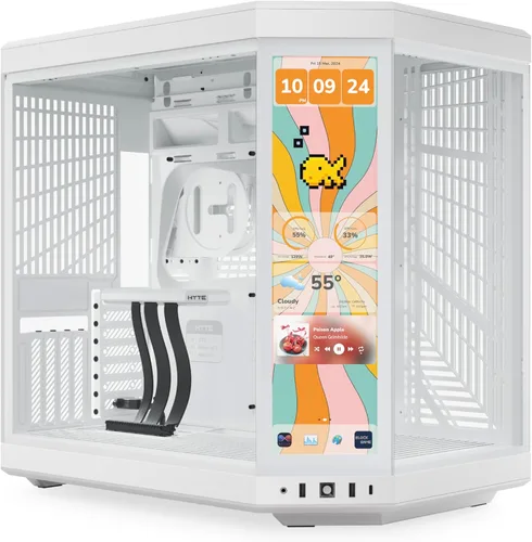 Miniatura 13 de HYTE Y70 - Caja ATX de torre intermedia Touch Infinite de doble cámara con estética moderna y pantalla táctil LCD de 2.5K integrada, color negro