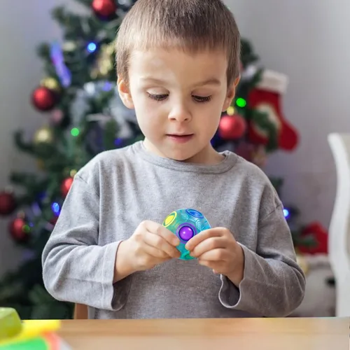 Miniatura 5 de Vdealen Bola Mágica de Rompecabezas del Arco Iris, Rompecabezas de Bola Antiestrés Estimulante Mental, Juguete Antiestrés para Niños y Niñas