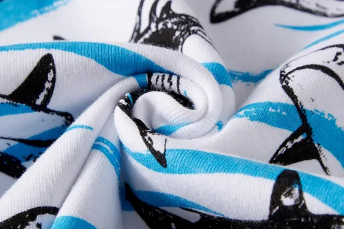 Miniatura 7 de Pijama de dos piezas para niños pequeños con dinosaurio que brilla en la oscuridad, 100 % de algodón ropa de tiburón para dormir tamaño 2-10T