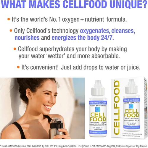 Miniatura 3 de Cellfood Aumento de Oxígeno - 1 fl oz, Paquete de 5 - Suplemento de oxígeno líquido para drenaje linfático, enfermedad de altitud, jet lag, fatiga