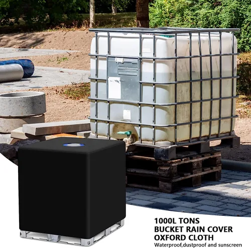 Miniatura 3 de IBC - Funda para barril de lluvia de 1000 litros, tanque de agua al aire libre de 275 galones, sombrilla para jardín, cubierta protectora a prueba