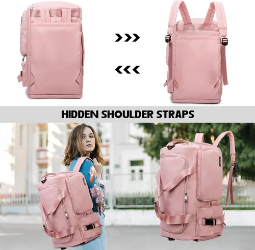 Miniatura 5 de Eslcorri Bolsa de deporte para mujeres y hombres, mochila deportiva con compartimento para zapatos y artículos húmedos, bolsa de fin de semana