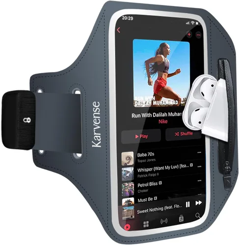 Miniatura 9 de Soporte de teléfono para correr, banda para correr para iPhone y Samsung Galaxy, soporte para brazalete de teléfono celular para caminar, gimnasio