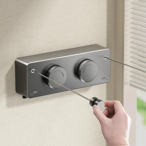 Miniatura 15 de MUSTORN Tendedero retráctil para interiores, línea de ropa para exteriores que no se hunde, línea de ropa resistente para secar la ropa, línea