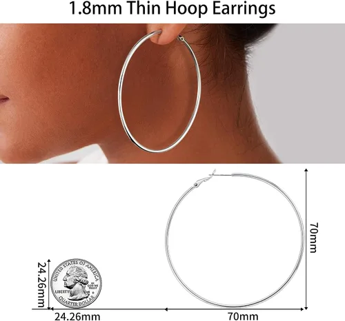 Miniatura 4 de Gacimy Gold Aretes de aro para mujer, chapados en oro real de 14 quilates, plata de ley 925 con poste de oro para mujer