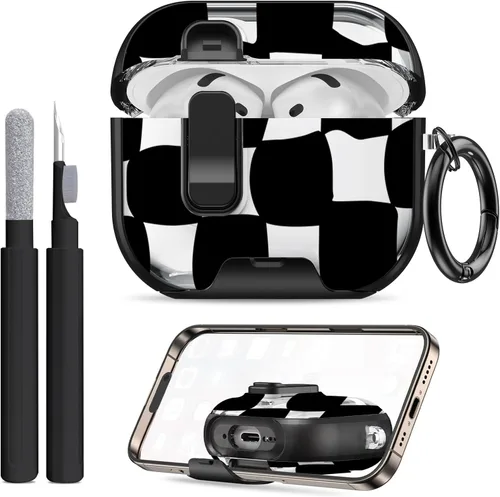 Miniatura 14 de Compatible Airpods 4 Case (2025) with Phone Stand & Cleaner Kit,Print Soft Silicone Lock Clip Apple AirPods 4th Generation Case, Airpod 4 Cover with