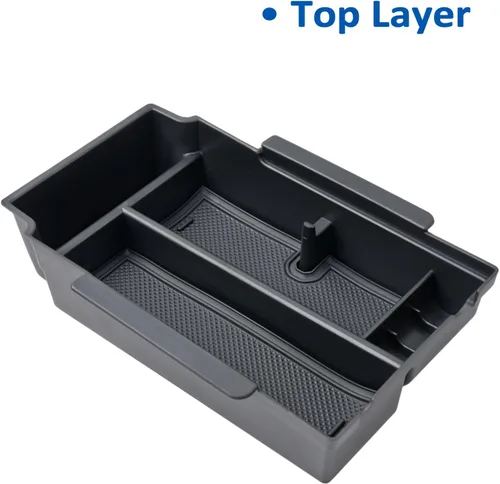 Miniatura 8 de Organizador de Consola Central de 2 Capas para Crosstrek 2024 2025 2026, Bandeja de ABS Duradera para Subaru Crosstrek Negro (A) 2 capas