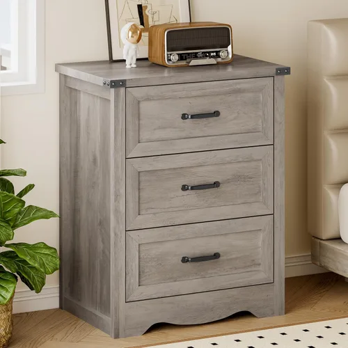 Miniatura 25 de BORNOON - Cómoda de 7 cajones para dormitorio, cómoda de madera moderna con manijas de metal, diseño antivuelco, organizador de almacenamiento Blanco