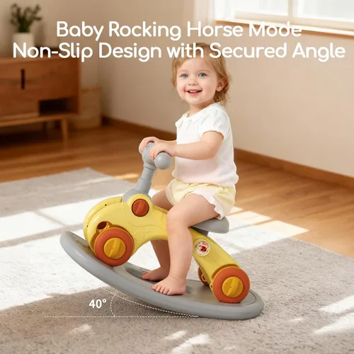 Miniatura 6 de Alfombra de juego 7 en 1 para bebés, niños y niñas de 6 a 12 meses, juguete mecedor para bicicleta de equilibrio para niños pequeños de 1 a 3 años