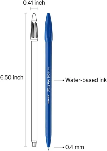 Miniatura 2 de MONAMI Plus Pen 3000 bolígrafos de punta de fieltro, punta fina (0.016 in), forro fino, escritura/diario/toma de notas en casa, escuela y oficina