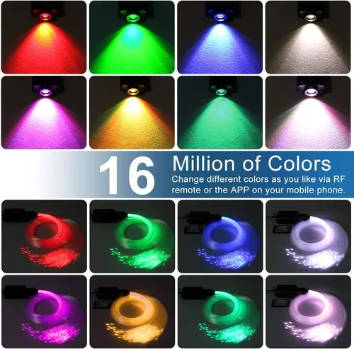 Miniatura 10 de AKEPO Kit de luces de estrella de 16 W, kit de luces de estrella de fibra óptica, diámetro mixto. 295 piezas (0.75+1+0.059 in) 9.8 pies/9.8 ft