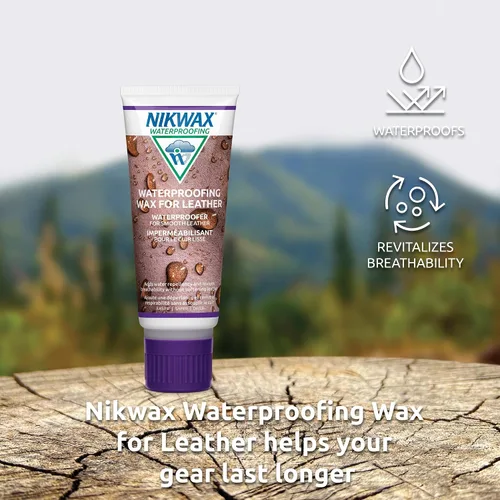 Miniatura 4 de Nikwax Cera impermeabilizante para cuero, crema, restaura la repelencia al agua DWR, cuidado de zapatos, limpiador de botas y calzado, protección